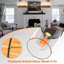 3 Light Bathroom Vanity Light,Bathroom Vanity Lighting Fixture Over Mirror with Thickened Glass Shade,Wood Vintage Bathroom Light Fixture,Wall Sconces for Living Room Bedroom Hallway(21.65"W×4.72"H)