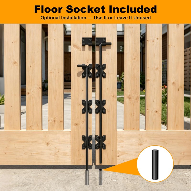 24" Cane Bolt for Gates, Heavy Duty Gate Drop Rod