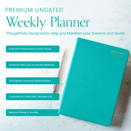 Mantra Planner 2025 Planner, Daily Journal & Gratitude Journal All-In-One with To Do List, Self Care Prompts & Habit Tracker - 7 x 10 - Teal