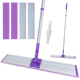 IVYROLL 24" Microfiber Mop for Floor Cleaning, Dry and Wet Floor Mop for Hardwood, Laminate, Tile, Vinyl, with 4 Washable Reusable Microfiber Pads
