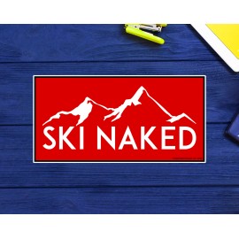 Ski Naked Decal Sticker 3.9" Skiing Snowboarding Vinyl Indoor Outdoor