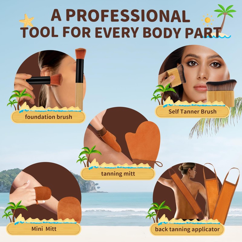 DEBETOOL 5 in 1 Self Tanner Mitt Applicator Kit, Professional