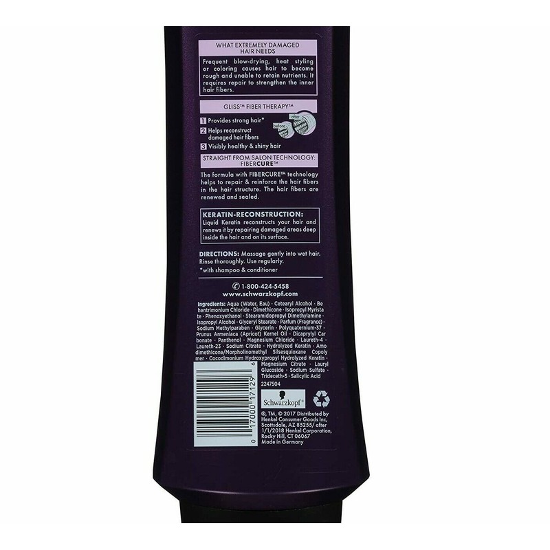 Schwarzkopf 2X ✦BRAND NEW✦ SCHWARZKOPF GLISS CONDITIONER HAIR REPAIR FIBER