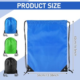 MEETOZ 3PCS Drawstring Bags PE Bags Drawstring Gym Bag, Cinch Sack Pack Storage Knapsack Polyester Gift Bags Sports Drawstring Bags for Sports, Gym, Travel, Swimming, Beach ﻿