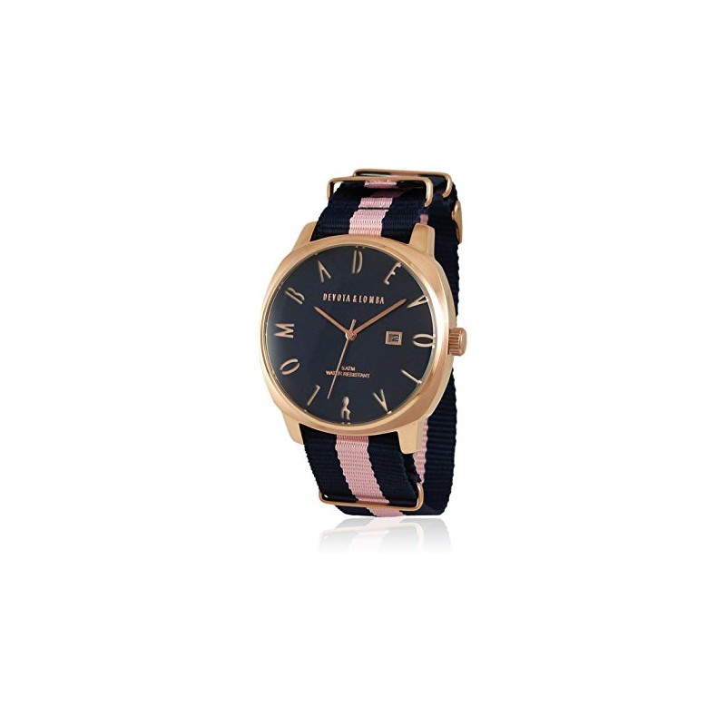 Devota & Lomba Unisex Japanese Movement Watch 50mm, multicoloured, Strap.