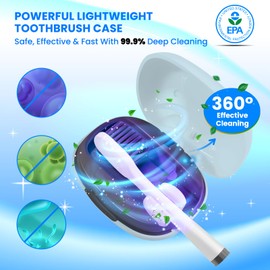 LARXREHY Toothbrush Cleaner Case - Toothbrush Covers with Holder - Portable & Rechargeable Travel Home Toothbrushes Cleaner Case - Fits All Manual or Electric ToothBrushes(Blue)