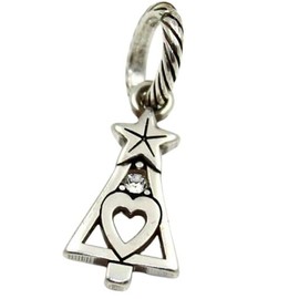 Brighton Christmas Tree Heart Charm Crystal