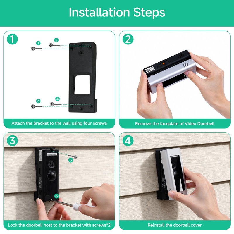 OLAIEK Vinyl Siding Mount for Ring Video Doorbell Pro/Pro 2/Wired