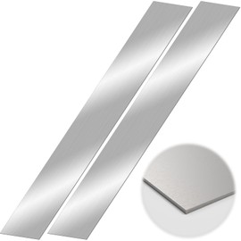 2 Pcs 304 Stainless Steel Sheet Metal Gap Filler Trim Strip (30"x 3"x 0.04" Thickness)，Brushed Metal Finishing Sheet for Home Kitchen Tools