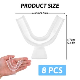 8PCS Teeth Whitening Mouth Trays Thermoplastic Teeth Mouth Grinding Guards Tooth Tray Kit Oral Dental Care Kit Teeth Bleaching Trays for Teeth Whitening Grinding Protecting Athletes Teeth Protection