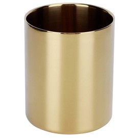 Portalápices dorado, portalápices, portalápices, organizador de escritorio, jarrones de mesa, maceta, soporte de brochas de maquillaje de acero...    