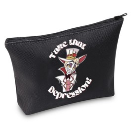 Cartoon Merch Gift Cartoon Inspired Take That Depression Zipper Pouch for Fans Hazbin TV Show Cartoon Gift (TAKE That BLK)