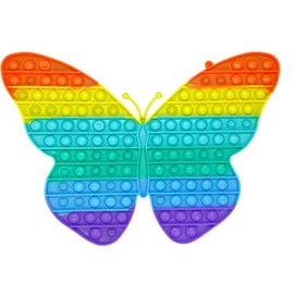 KUNSTIFY XXL Pop It Rainbow Fidget Toy Anti-Stress Toy for Adults Children Anti-Stress Popit Large Figetttoys Fidget Toy Set Figet Bubble Push Pop XXL Rainbow (Butterfly)