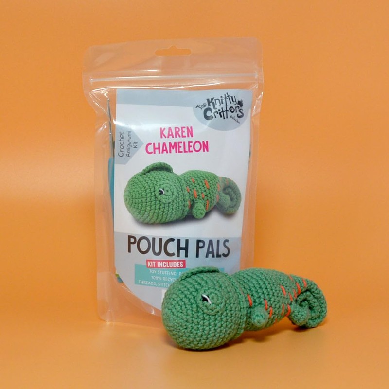 KNITTY CRITTERS Hello Crafts - Pouch Pals - Karen Chameleon
