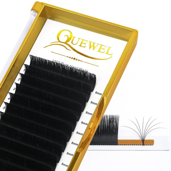 Easy Fan Lashes 0.05D Curl 8mm QUEWEL Easy Fan Russian