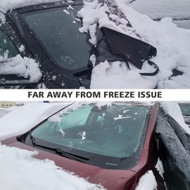 SUNPIE Windshield Sunshade Windshield Cover for Ice and Snow Compatible with 2018-2024 Wrangler JL Gladiator JT to Remove Frost Windshield Snow Cover with Side Mirror Cover Waterproof