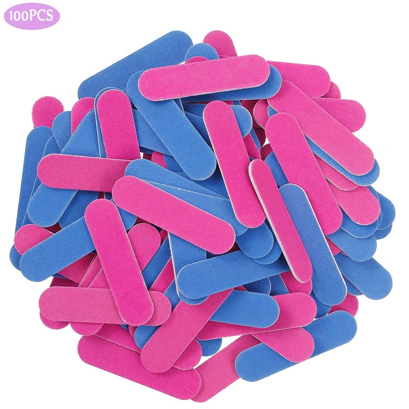 100PCS Nail File Set Disposable Mini Nail File 180/240 Professional
