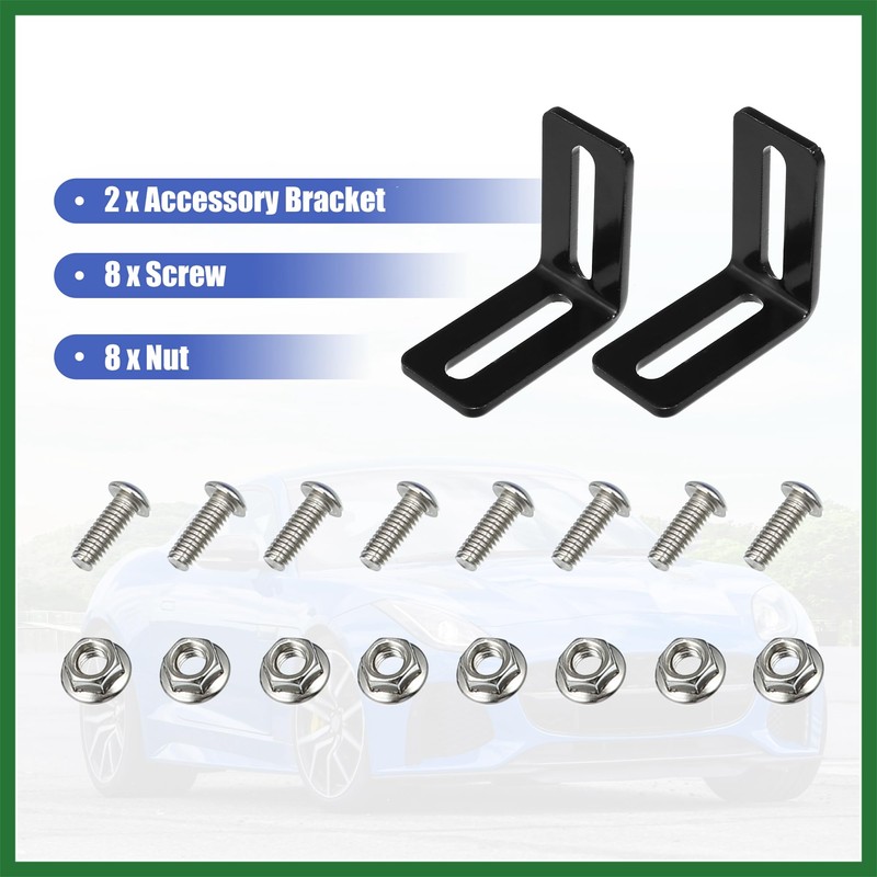 Motoforti Universal Oil Cooler Mounting Bracket Kit 330mm Silver Tone