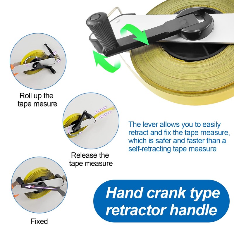 Precise 50 m Roll Tape Measure with Ergonomic Handle -