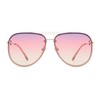 VIVIENFANG Premium Rimless Oversized Aviator Sunglasses for Women, Polarized PC