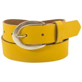 fashionchimp Basic Women's Belt Made of 100% Genuine Leather, Shiny Belt Clasp, Width Approx. 2.8 cm, Made in Germany, mustard althea
