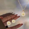 Qzgyoool Collares de Mujer, Juego Collar Aretes de Girasol Chapado