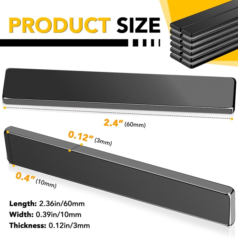 DIYMAG 12 Pack Waterproof Neodymium Bar Magnets with Epoxy Coating,