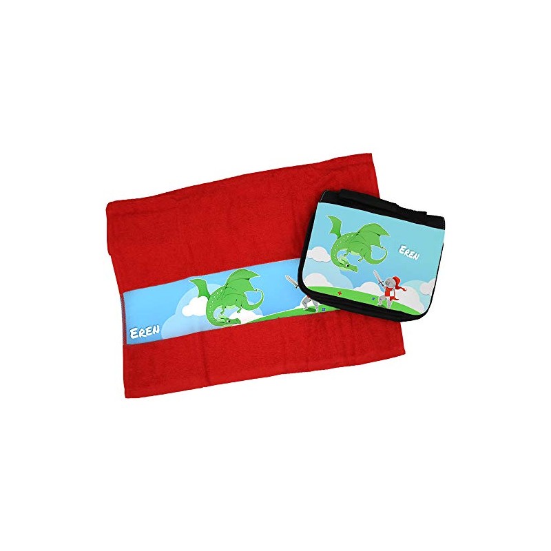 Eurofoto Towel and Wash Bag Set with Name Eren and