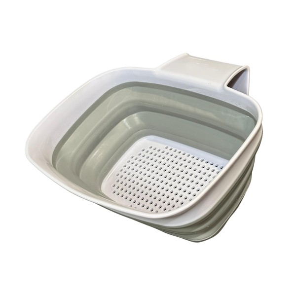 Plastic Collapsible Food Colander, Strong Hook On Handle, 22cm x