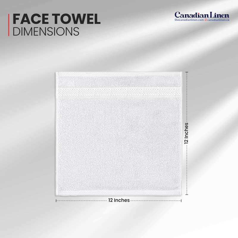 Canadian Linen Imperial Premium Washcloths, 12 Pack,12”x12”, Soft Absorbent Cotton