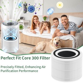 Core 300 Replacement Filter for Levoit Air Purifier Core 300-P and Core 300S-P, 1 Pack 3-in-1 H13 True HEPA Replacement Filter, Compared to Part # Core 300-RF
