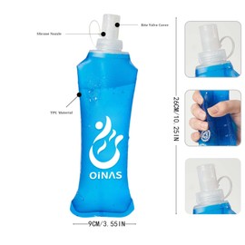 Oinas Hydration Bladder,500ML Water Bladder Leak Proof Storage Bag Flexible Water Bottle, BPA-Free Outdoor Backpack Reservoirs for Hiking Cycling Running (Blue 500ML)