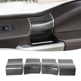 Voodonala for Ford F150 Car Door Interior Door Panel Cover Compatible With Ford F150 2015-2020(Black Wood,4Pcs/set,ABS)