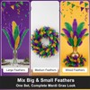 24 Pcs Carnival Feathers Bulk, Gold Green Purple Ostrich Feathers