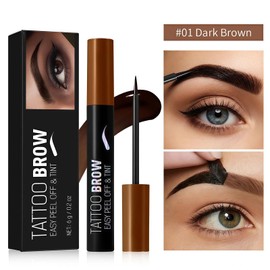 Peel Off Eyebrow Tint Dark Brown, Long Lasting Tattoo Brow Gel