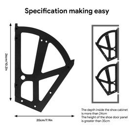 Tilt Fitting for Shoe Cabinets, Shoe Rack, Pack of 4 Shoe Cabinet Hinge Plastic Drawers Hinge Turing Rack Replacement for Storing and Arranging Shoes