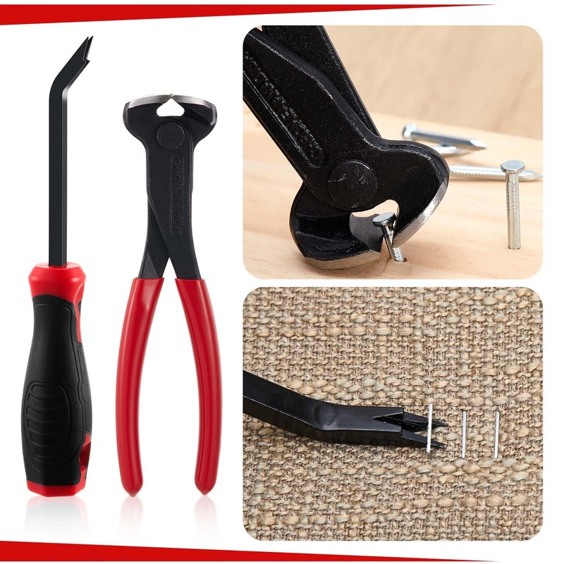 WILLBOND 3 Pcs Upholstery Staple Remover Tools Set Including End