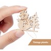 64-piece wooden Christmas tree decoration, 16 different motifs pendant set,
