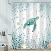 Aeyadis Teal Sea Turtle Shower Curtain, Ocean Theme Nautical Coastal