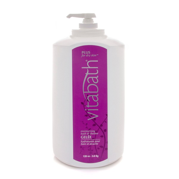 Vitabath Plus For Dry Skin Moisturizing Bath & Shower Gel Wash Replenishing Oils Deeply Hydrate & Soothe Dryness, Body Cleanser, Skin Restore & Foaming Gelee - 128 oz