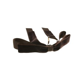 VINGTAINE H-493A Velvet, Satin, Long, Ribbon, Pony Hook, Hair Elastic, Hair Cuff, Hair Hook, Adult Cute, Elegant, Women's, brown (hair cuff)