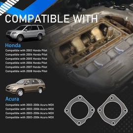 YzusGomumu Engine Intake Manifold Fuel Injection Plenum Gasket Set Compatible with 2003 2004 2005 2006 2007 2008 Honda Pilot Acura MDX 03 04 05 06 Replaces MS 96410-1