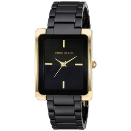 Anne Klein Women's AK/2952BKGB Gold-Tone and Black Ceramic Bracelet Watch