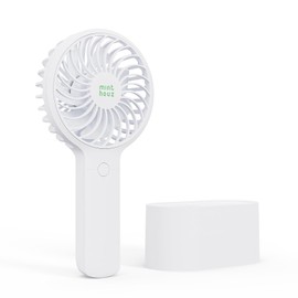 Minthouz Portable Handheld Fan, 90° Automatic Rotating Mini Desk Fan, 2000mAh USB Rechargeable Battery Operated Fan, 3 Speeds Personal Fan with Rotating Base, Small Fan for Office/Home/Outdoor/Travel