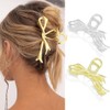 CAKURE Bow Claw Clips Gold Metal Hair Clips Large Nonslip