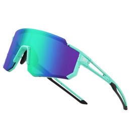 DUCO DK310 Polarised Youth Sports Cycling Shade Lightweight Frame UV400 Child Boys Girls Baseball Sunglasses, Blue Black Dot Frame Black Temple Revo Blue Lens