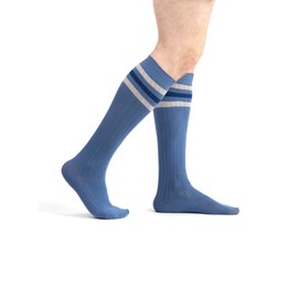 SERICI 4 x Mens Knee High Cotton Striped Socks | Over the Calf Socks | Dress Socks | Size 9-11