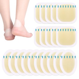 Pack of 20 Gel Plasters, Blister Plasters, Hydrocolloid Plasters, for Protective Skin, Extra Strong Protection for Heel, Blister Patches, Hiking, for Toes and Fingers, Forefoot, Heel Protection,