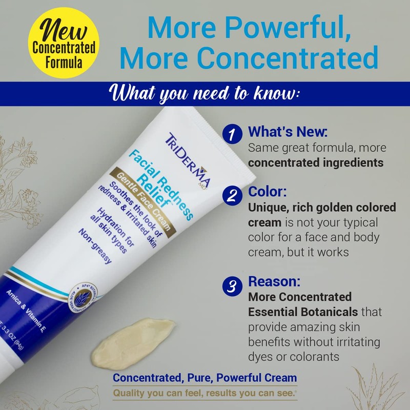 TriDerma Facial Redness Relief Bundle, Gentle Face Cleanser Plus Moisturizing