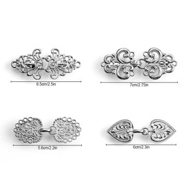 Jagowa 4 PCS Vintage Sweater Shawl Clips Metal Cardigan Clip Retro Cloak Shawl Clips Brooch Dress Accessories For Girl Women (Bronze, Silver)